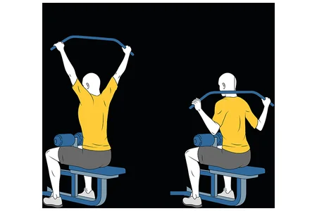 Jalón a la nuca en polea alta sentado