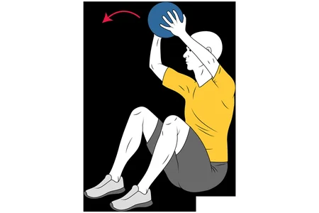 Lanzamiento balón medicinal desde sentado