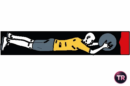 Throw of medicine ball lying prone
