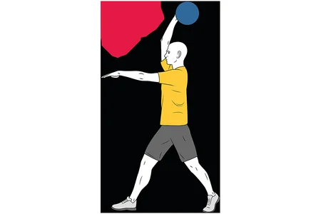 Lanzamiento de balón medicinal con una mano