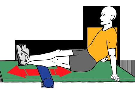 Automasaje de una pantorilla con rodillo de foam