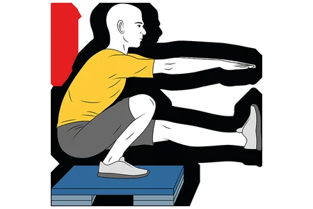 Media sentadilla a una pierna sobre step