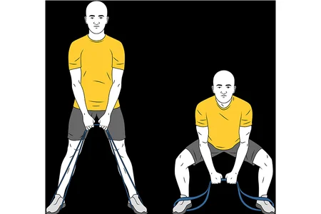 Media sentadilla con gomas