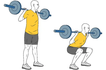 Media sentadilla con barra