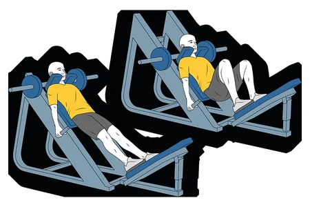 Media sentadilla en maquina hack