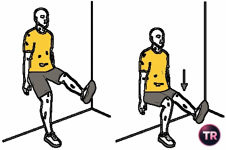 Half squat isometric on one leg