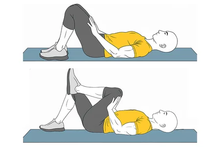 Isométrico abdominal con flexión rodilla y cadera