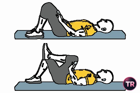 Isométrico abdominal con flexión rodilla y cadera