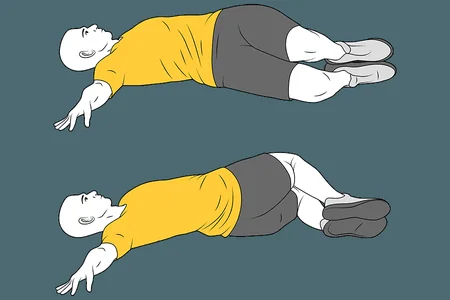 Rotación de caderas acostado boca arriba