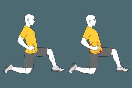 Estiramiento de psoas con zancada adelante
