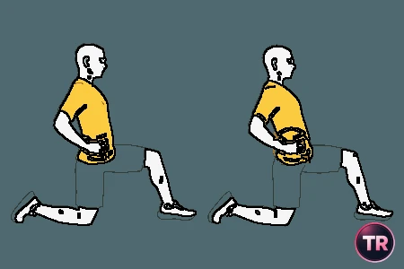 Estiramiento de psoas con zancada adelante