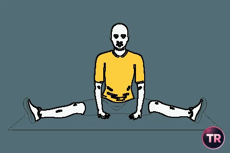 Adductor stretch seated legs apart