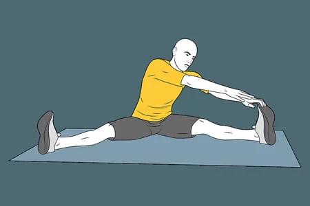 Estiramiento de aductores piernas abiertas