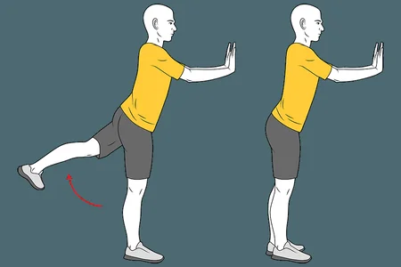 Extensión de cadera de pie con pierna estirada