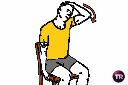 Estiramiento para trapecio superior sentado
