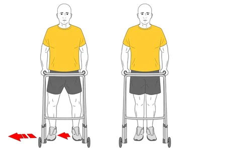 Pasos laterales con andador