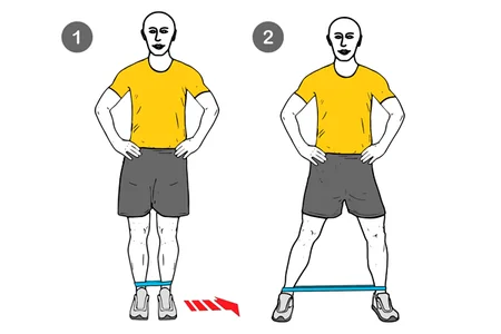 Pasos laterales con banda elástica