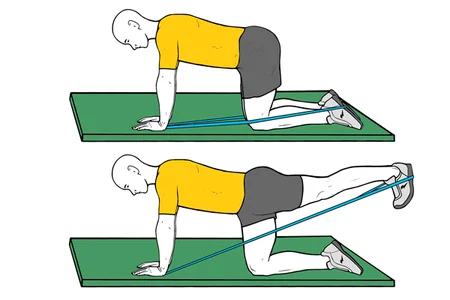 Patada de glúteo con banda elástica