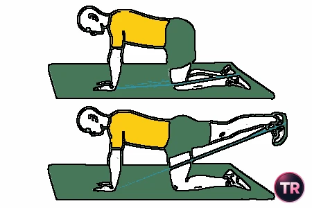 Patada de glúteo con banda elástica