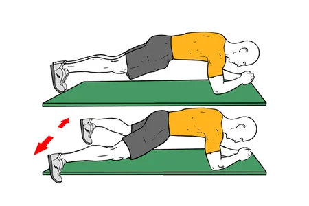 Plancha y apertura de piernas