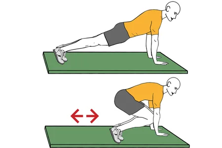Plancha y flexión de piernas