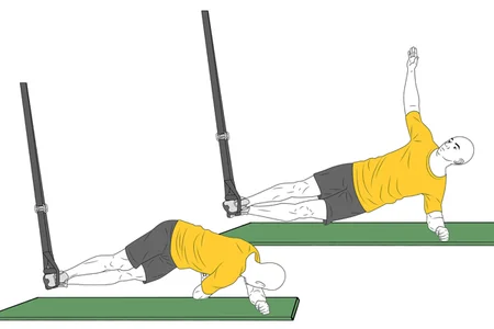 Planche latéral avec torsion avec TRX