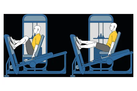 Press horizontal with supports in diagonal