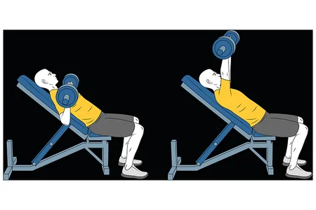 Press de banca inclinado con barra agarre cerrado
