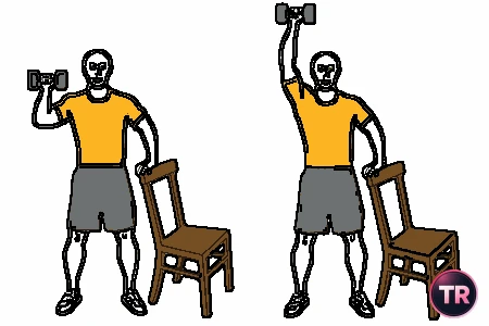 Shoulder press with dumbbell one-arm and support