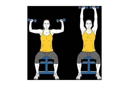 Press de hombros con mancuernas sentado