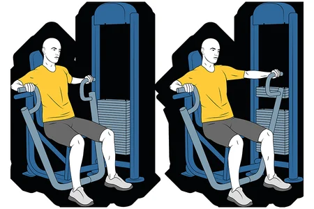 Press pectoral alterno en maquina sentado