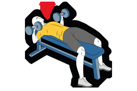 Press pectoral con mancuernas