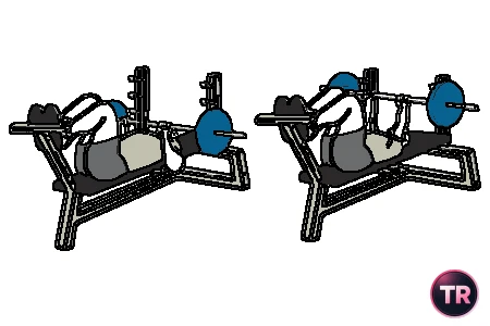 Press pectoral en banco plano con barra agarre cerrado