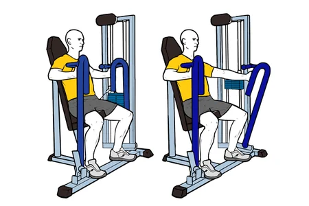 Press pectoral  alterno en maquina agarre vertical