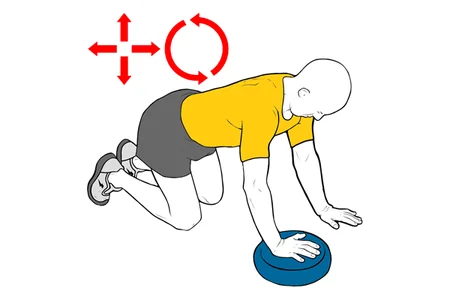 Proprioception de l’épaule avec planche d’équilibre