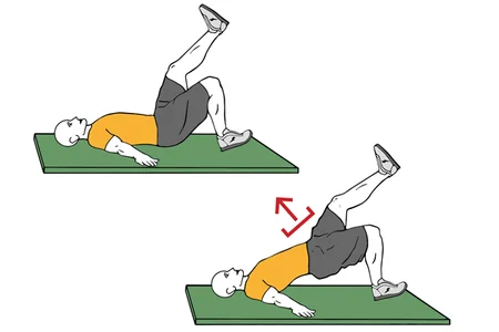 Puente de glúteos con elevación de una pierna