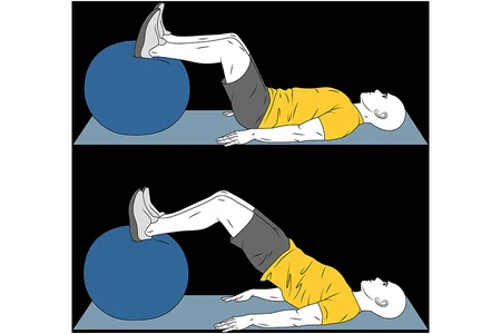 Puente sobre pelota de pilates