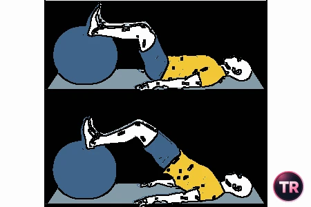 Puente sobre pelota de Pilates