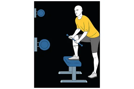 Remo con barra y polea