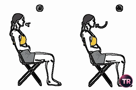 Respiración abdominodiafragmática en posición sentada