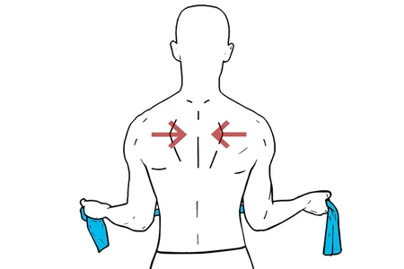 Retracción de hombros con banda elástica