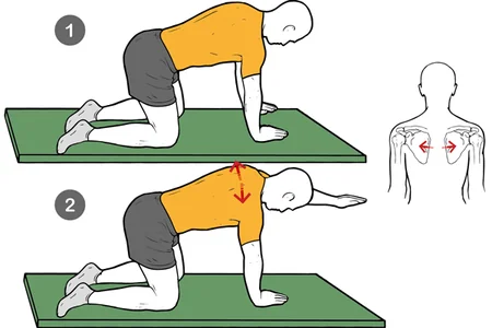 Protracción escapular con brazo estirado