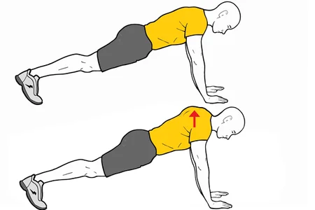 Retracción y protracción escapular en posición de plancha