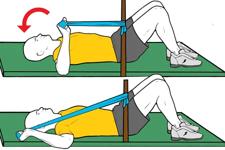 Rotación externa de hombro con banda elástica