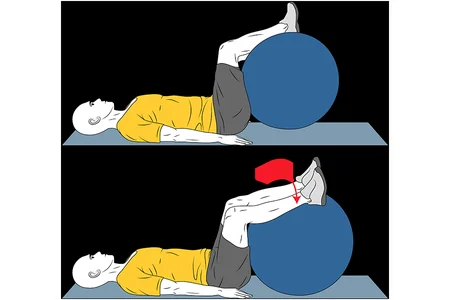 Rotation lower back with stability ball