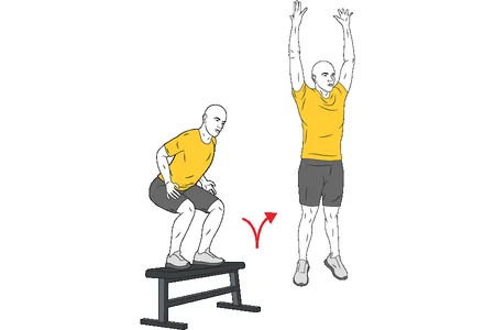 Salto pliométrico desde banco