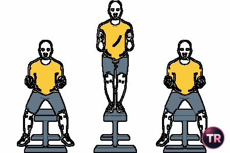 Jump vertical with bench between the legs
