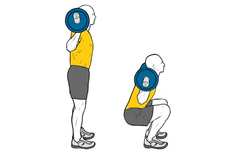 Deep squat with barbell