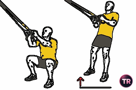 Sentadilla y salto con TRX