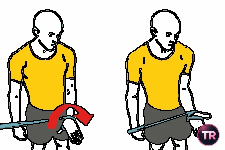 Supinación de antebrazo con banda elástica